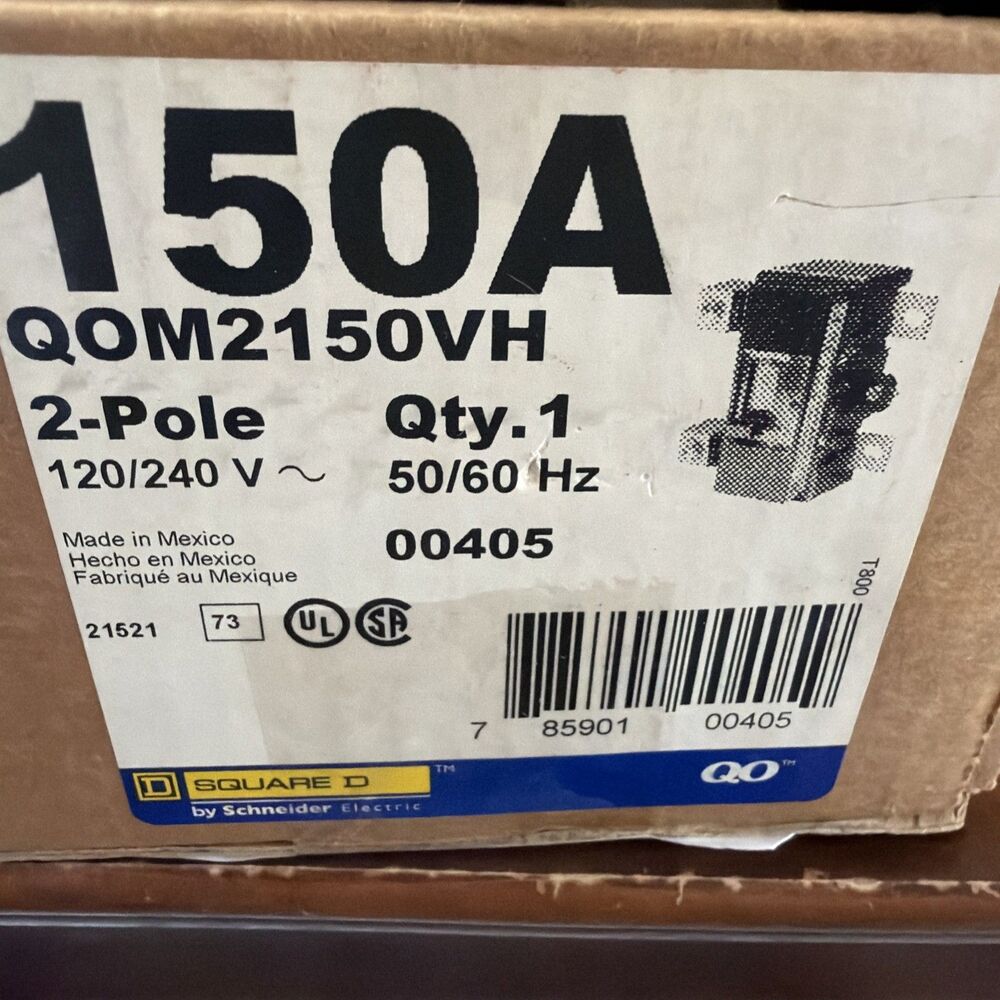 NEW Square D QOM2150VH 150 Amp 2 Pole QOM2 Main Circuit Breaker QO Homeline